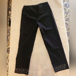 Black Pants with Studded Hem